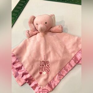 Stepping Stones Pink Elephant I Love Hugs Gibson Baby Lovey Security Blanket Toy